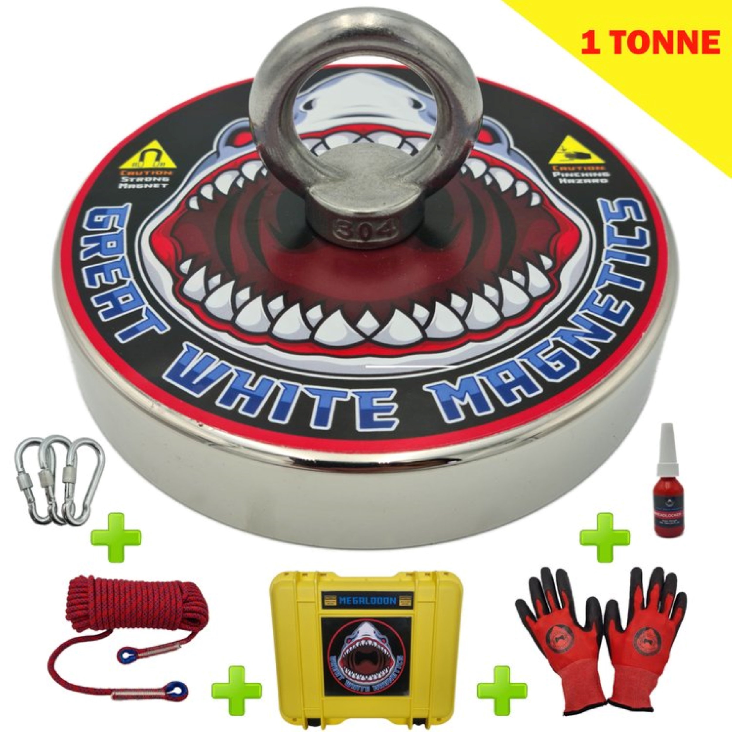 Great White Magnetics MEGALODON - 1 Tonne Expert Magnet Fishing Kit