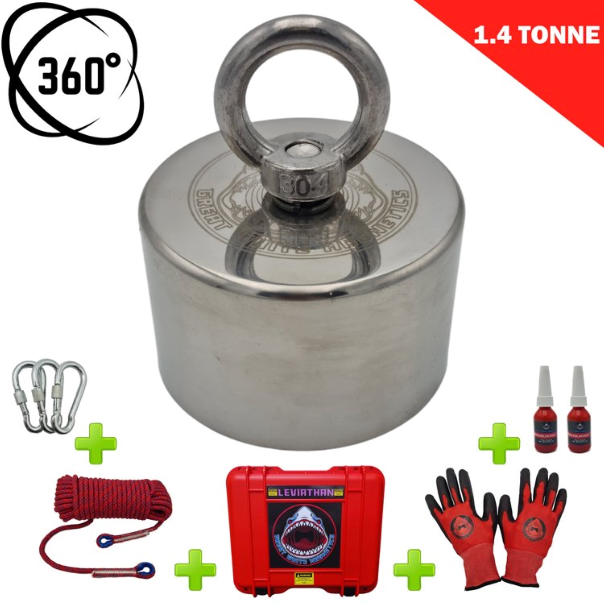 Great White Magnetics LEVIATHAN - 1.4 Tonne Legendary 360° Magnet Fishing Kit